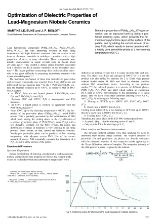 Optimization of Dielectric Properties of Lead-Magnesium Niobate Ceramics