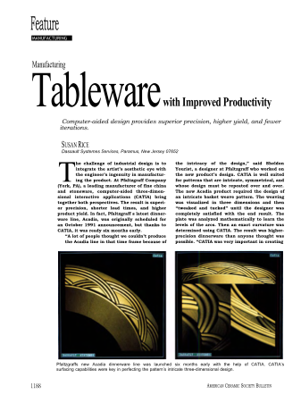Manufacturing Tableware with Improved Productivity