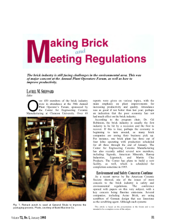 Making Brick and Meeting Regulations