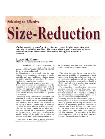 Selecting an Effective Size-Reduction System