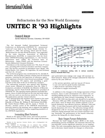 Refractories for the New World Economy: UNITECR '93 highlights
