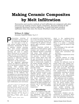Making Ceramic Composites by Melt Infiltration