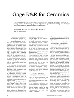 Gage R&R for Ceramics