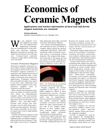 Economics of Ceramic Magnets