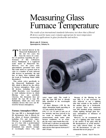 Measuring Glass Furnace Temperature