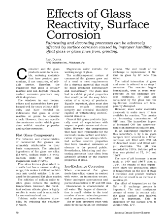 Effects of Glass Reactivity, Surface Corrosion