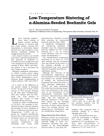 Low Temperature Sintering of a-Alumina-Seeded Boehmite Gels