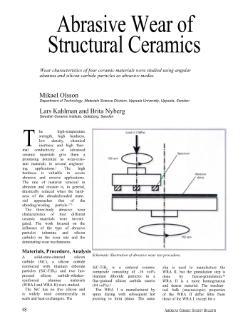 Abrasive Wear of Structural Ceramics