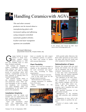 Handling Ceramics with AGVs