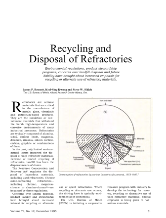Recycling and Disposal of Refractories