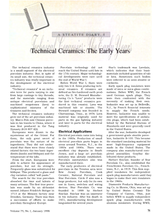A Steatite Diary I, Technical Ceramics: The Early Years