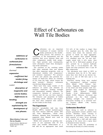 Effect of Carbonates on Wall Tile Bodies