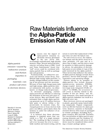 Raw Materials Influence the Alpha-Particle Emission Rate of AlN