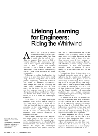 Lifelong Learning for Engineers:Riding the Whirlwind