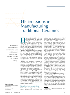 HF emissions in manufacturing traditional ceramics