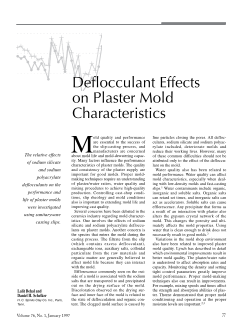 Deflocculant effects on plaster mold characteristics