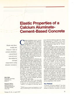 Elastic properties of a calcium aluminate-cement-based concrete