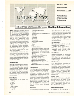 UNITECR ’97 5th Biennial Worldwide Congress meeting information