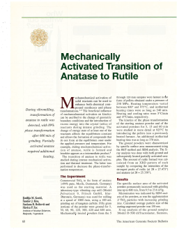 Mechanically activated transition of anatase to rutile