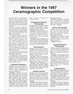 Winners in the 1997 ceramographic competition