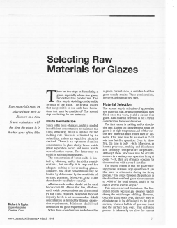 Selecting raw materials for glazes