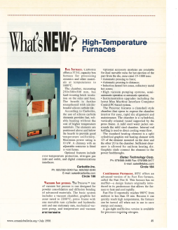 What’s new? High-temperature furnaces