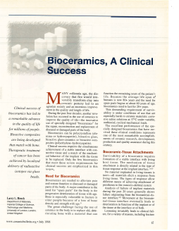 Bioceramics, a clinical success