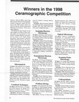 Winners in the 1998 ceramographic competition