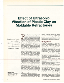 Effect of ultrasonic vibration of plastic clay on moldable refractories