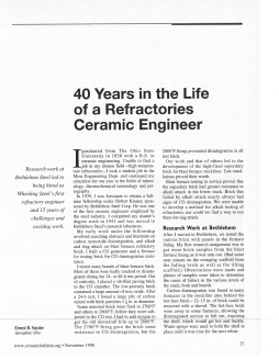 40 years in the life of a refractories ceramic engineer