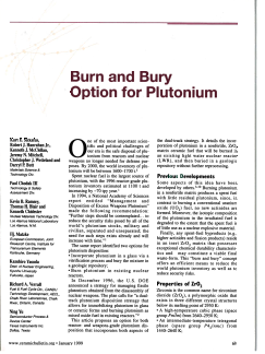 Burn and Bury Option for Plutonium