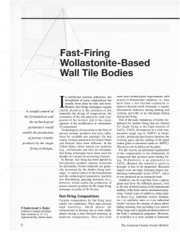 Fast-Firing Wollastonite-Based Wall Tile Bodies