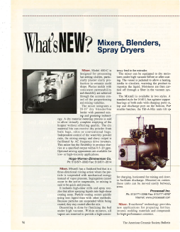 What’s New? Mixers, Blenders, Spray Dryers