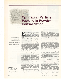 Optimizing Particle Packing in Powder Consolidation