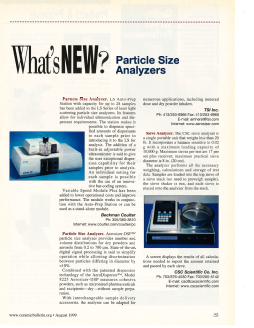 What’s New? Particle Size Analyzers
