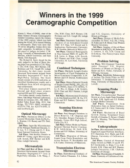 Winners in 1999 Ceramographic Competition