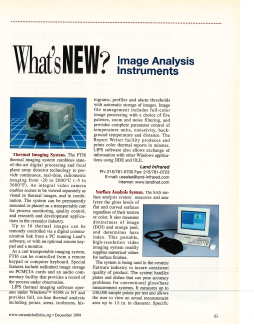 What’s New? Image Analysis Instruments