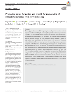 Promoting spinel formation and growth for preparation of refractory materials from ferronickel slag cover image