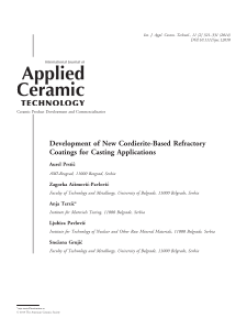Development of New Cordierite‐Based Refractory Coatings for Casting Applications cover image
