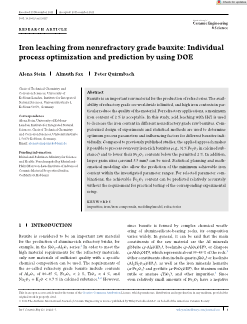 Iron leaching from nonrefractory grade bauxite: Individual process optimization and prediction by using DOE