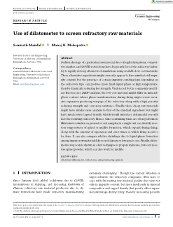 Use of dilatometer to screen refractory raw materials