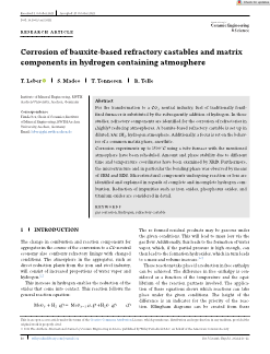 Corrosion of bauxite‐based refractory castables and matrix components in hydrogen containing atmosphere
