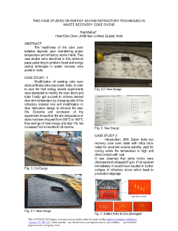Two case studies on energy saving refractory techniques in waste recovery coke ovens