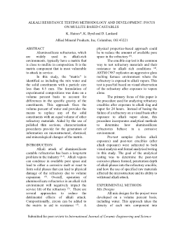 Alkali resistance testing methodology and development: Focus on mullite based castables cover image