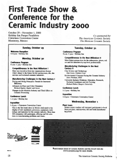 First Trade Show & Conference for the Ceramic Industry 2000