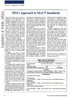 Legislative & Public Affairs: EPA’s Approach to MACT Standards