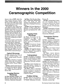 Winners in the 2000 Ceramographic Competition