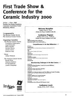 First Trade Show & Conference for the Ceramic Industry 2000