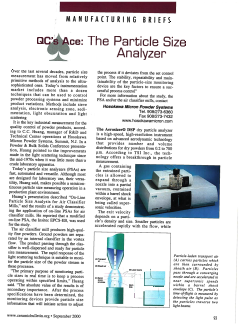 Manufacturing Briefs: QC’s Ace: The Particle Size Analyzer