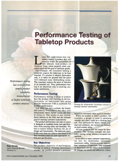 Performance Testing of Tabletop Products